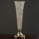 2 Pack | 22inch Tall Gold Crystal Beaded Metal Trumpet Vase Centerpieces