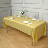 5 Pack Gold Rectangle Plastic Table Covers, 54inchx108inch PVC Disposable Tablecloths