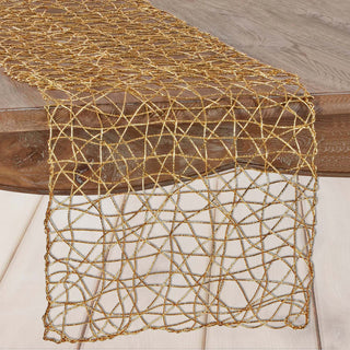 Add Elegance to Your Table with the 16"x72" Gold Wire Nest Table Runner