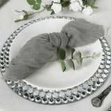 5 Pack | Gray Gauze Cheesecloth Boho Dinner Napkins | 24x19Inch