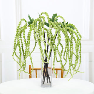 Add Elegance and Movement with Green Artificial Amaranthus Flower Stem Spray and Ivy Leaves