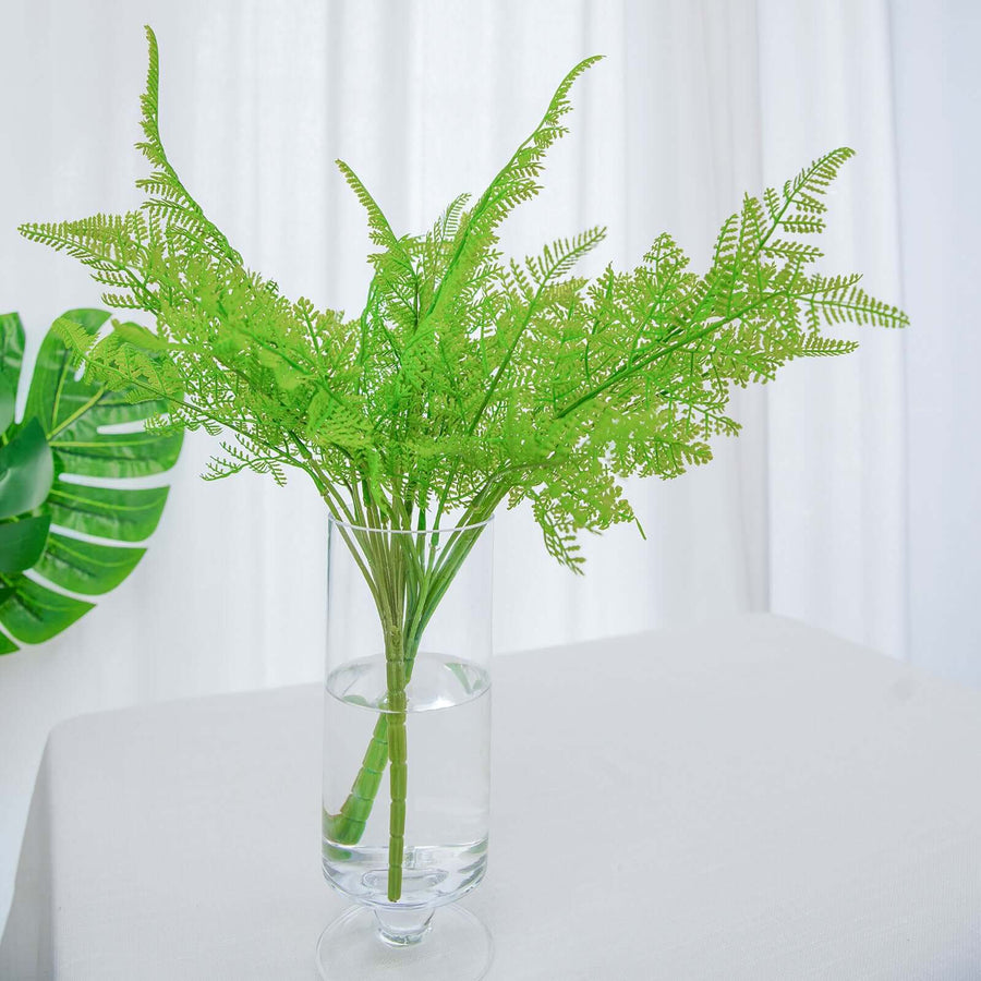 2 Stems | Green Artificial Asparagus Fern Leaf Plant Indoor Faux Spray