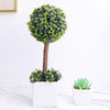 16inch Green Artificial Boxwood Topiary Ball Tree In White Planter Pot