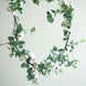 5ft | Green Artificial Eucalyptus Leaf, White Cotton Ball Garland Vine