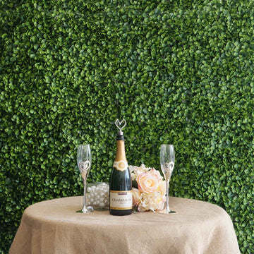 11 Sq ft. | Green Boxwood Hedge Garden Wall Backdrop Mat - 4 Artificial Panels