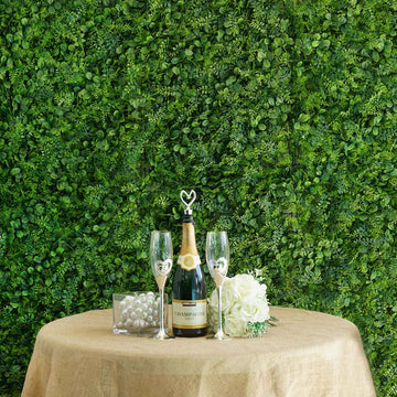 11 Sq ft. | Green Boxwood Hedge Locust and Cypress Garden Wall Backdrop Mat - 4 Artificial Panels