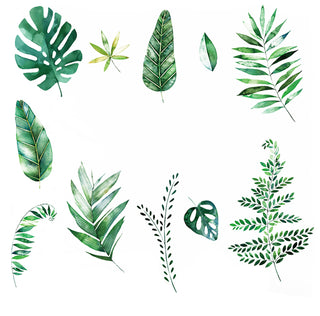 Add a Splash of Green with our Green Tropical Assorted Leaves Wall Decals