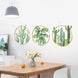 Green Tropical Leaf Plants & Cactus Flat Frame Wall Decals, Decor Stickers