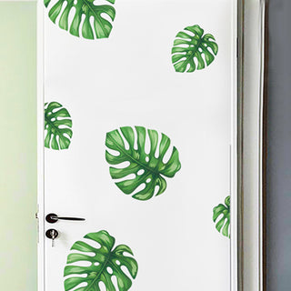 Add a Touch of Green with Green Tropical Monstera Leaves Wall Decals