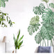 Green Tropical Palm Leaves Wall Decals, Plant Peel Removable Stickers