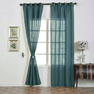 Elegant and Versatile: Handmade Blue Faux Linen Curtains