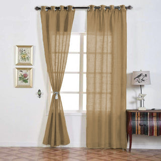 Elegant and Natural: Handmade Natural Faux Linen Curtains in 2 Pack