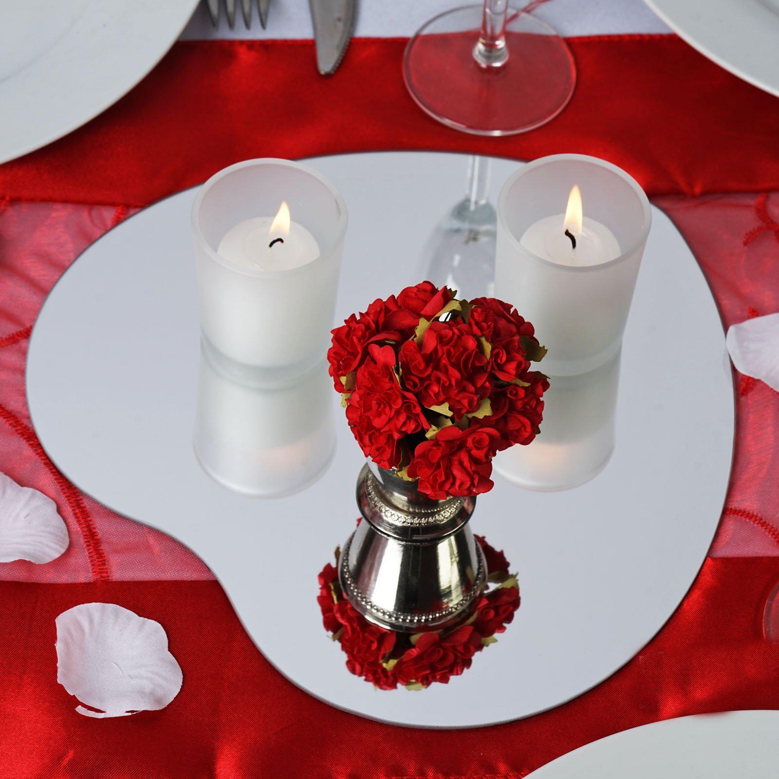 Buy 12 Pack Red Heart Shaped Tea Light Candles at Tablecloth Factory