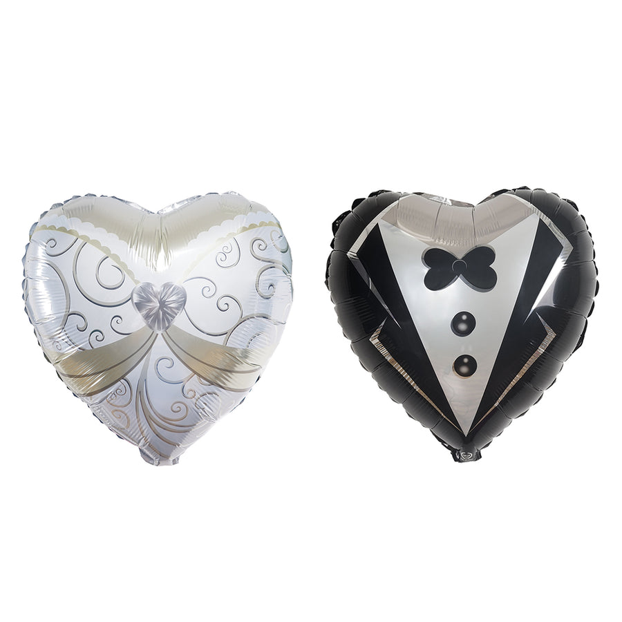 Add a Touch of Elegance with Heart Shaped Bride and Groom Balloons