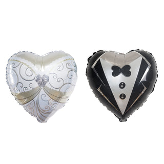 Add a Touch of Elegance with Heart Shaped Bride and Groom Latex Free Balloons