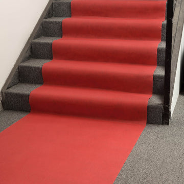 3ftx100ft Hollywood Red Carpet Runner for Party, Red Rayon Wedding Aisle Runner