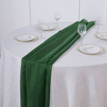 6ft Hunter Emerald Green Premium Chiffon Table Runner