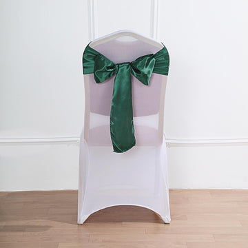 5 Pack | 6"x106" Hunter Emerald Green Satin Chair Sashes