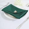 5 Pack | Hunter Emerald Green Seamless Satin Cloth Dinner Napkins, Wrinkle Resistant