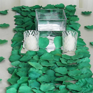 Add a Touch of Elegance with Hunter Emerald Green Silk Rose Petals