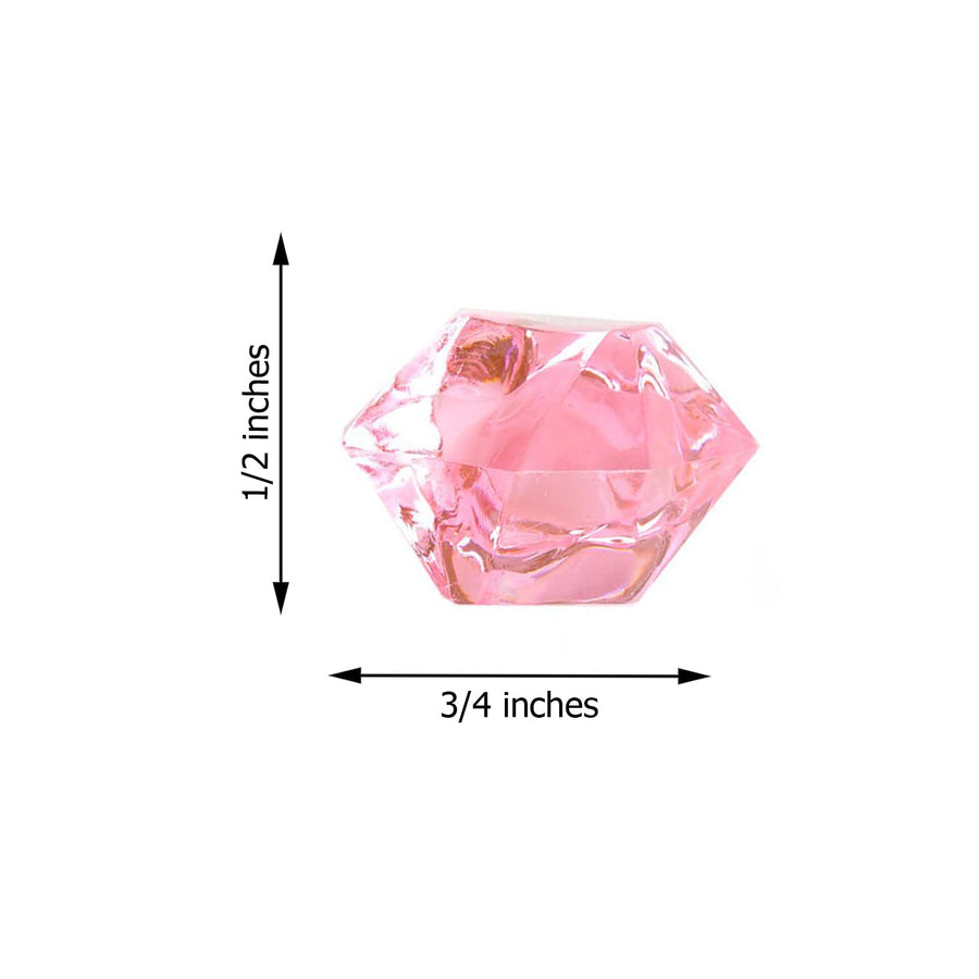 300 Pack | Pink Large Acrylic Ice Bead Vase Fillers, DIY Craft Crystals