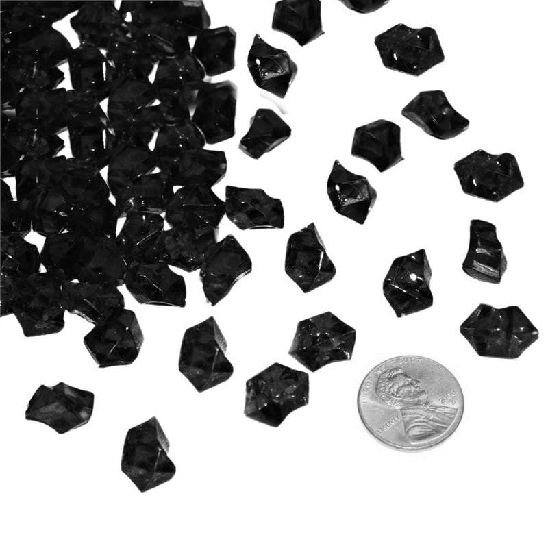 400 Pack | Black Mini Acrylic Ice Bead Vase Fillers, DIY Craft Crystals