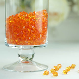 Unleash Your Creativity with Orange Mini Acrylic Ice Bead Vase Fillers