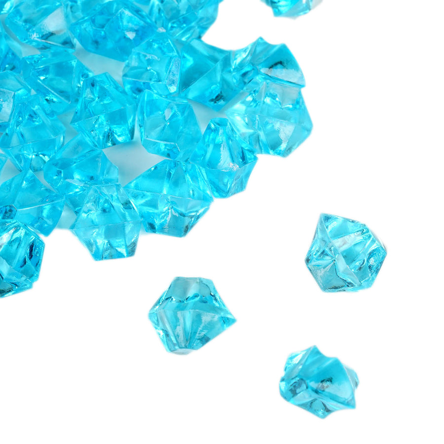 400 Pack | Turquoise Mini Acrylic Ice Bead Vase Fillers, DIY Craft Crystals#whtbkgd