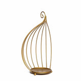 Gold Metal Hanging Wrought Iron Candle Holder Stands, Bird Cage Style Centerpieces#whtbkgd