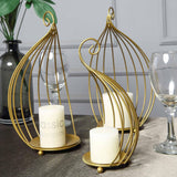 Add a Touch of Glamour with Gold Metal Hanging Wrought Iron Candle Holder Stands