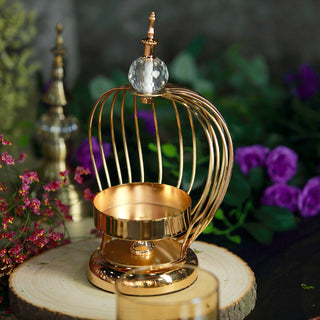 Create a Magical Atmosphere with the Gold Metal Cage Candle Holder
