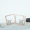 9" Rose Gold Geometric Candle Holder Set | Linked Metal Geometric Centerpieces with Votive Glass Holders