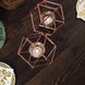11" Rose Gold Geometric Candle Holder Set | Linked Metal Geometric Centerpieces with Votive Glass Holders