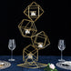 25Inch Tall Gold Linked Geometric Tealight Candle Holder Set With Votive Glass Holders