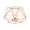 Set of 2 | Blush / Rose Gold Metal Hexagon Candle Holder, Geometric Table Centerpiece Set#whtbkgd