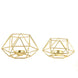 Gold Tea Light Candle Holders | Hexagon Top Geometric Candle Holder Centerpiece