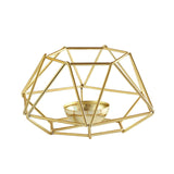 Set of 2 | Gold Metal Hexagon Candle Holder Set, Geometric Table Centerpiece#whtbkgd