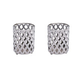 2 Pack | 4Inch Silver Metal Diamond Cut Votive Candle Holders
