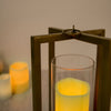 11inch Gold Metal Cross Bar Decorative Lantern Candle Holder, Iron Geometric Centerpiece