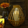 Gold Metal Open Weave Basket Candle Lantern Indoor/Patio Centerpiece with Handle - 17Inch Tall