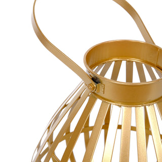 Elevate Your Events with the Gold Metal Open Weave Basket Candle Lantern
