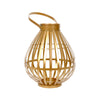 Gold Metal Open Weave Basket Candle Lantern Indoor/Patio Centerpiece with Handle - 17Inch Tall#whtbkgd