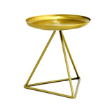 2 Pack | Gold Metal Triangle Base Pillar Candle Holder Stands, Geometric Table Centerpieces#whtbkgd