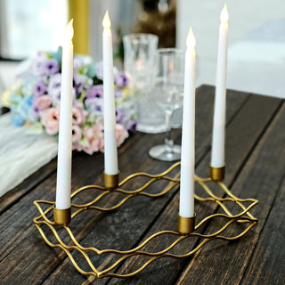 Elegant Gold Metal Taper Candle Wreath Candelabra Candlestick Holder