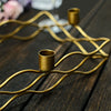 4 Arm | Rectangular Gold Metal Taper Candle Candelabra Candlestick Holder - 12inchx8inch