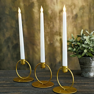 Add a Touch of Glamour to Your Home or Event Space with Gold Metal Ring Candle Holder Stands