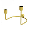 2 Pack | 5Inch Gold Metal 2-Arm Geometric Taper Candle Holder Candelabra With Horseshoe Base#whtbkgd