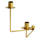 2 Arm Gold Metal Geometric Taper Candle Candelabra Holder Centerpiece With V-Shaped Base#whtbkgd