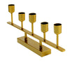 2 Pack | 12inch Gold Metal 5-Arm Linear Taper Candle Holder Candelabra#whtbkgd