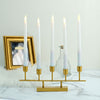 2 Pack | 12inch Gold Metal 5-Arm Linear Taper Candle Holder Candelabra